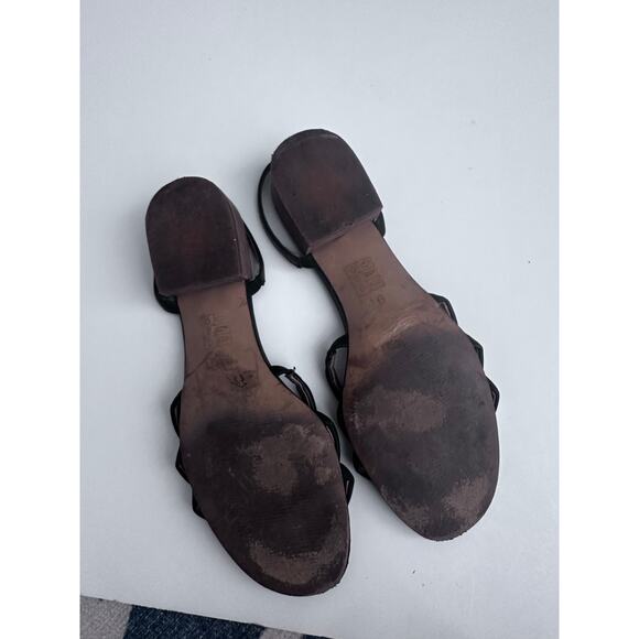 Madewell Addie Black Leather Slingback Block Heels - Size 9 - Picture 7 of 8